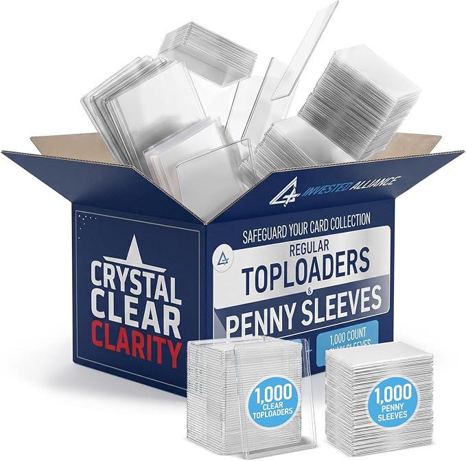 Invested Alliance 2000-Pack Toploaders & Card Sleeves – 1000 Crystal-Clear 35PT by InvestedAlliance