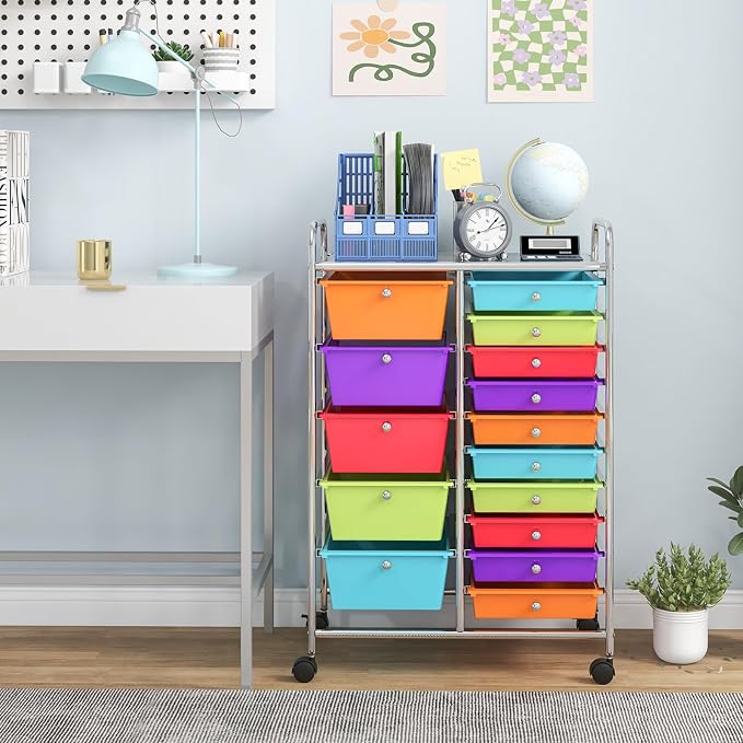 BECOMFORT 15-Drawer Rolling Cart - Image 2