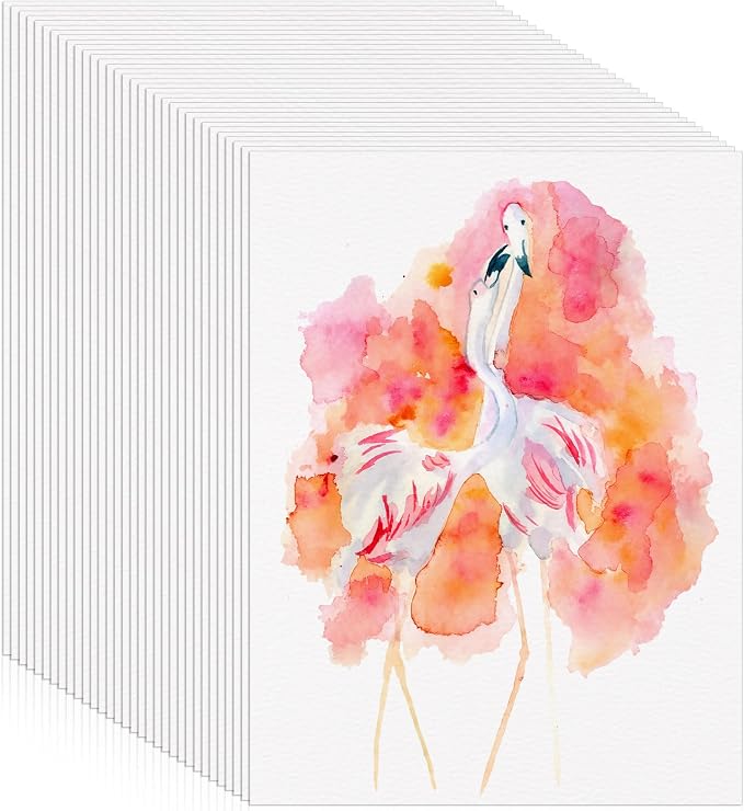120 Sheets Watercolor Paper 8.5 x 11, 140 lb/300 GSM Cold Press Watercolor by Prudiut