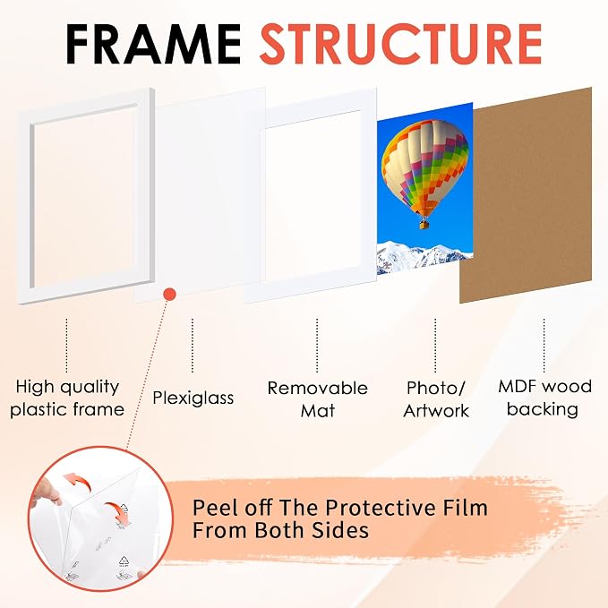 FIXSMITH 5x7 Picture Frame Set of 6, Display Pictures 4x6 - Image 3