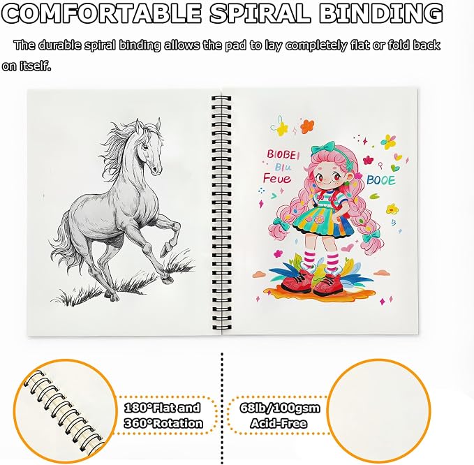 Drawing Pad for Kids, Sketch Pads 50 Sheets, Drawing Paper for Kid 9-12 - Image 2