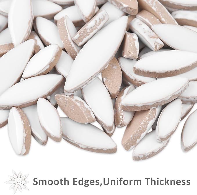 Artspac White Petal Ceramic Mosaic Tiles - Image 7
