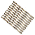 Drill Bit, #10 Cutting Diameter, 4341 HSS Gold Finish 135° Cutting Angle Number Jobber Bits - (Applications: for Drilling Soft Metal Plastic Wood), 10-Pieces