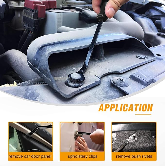 GOOACC 5 PCS Nylon Auto Trim Removal Tool Kit No-Scratch Removal Tool Kit for Car Clip Panel & Audio Dashboard Dismantle Black