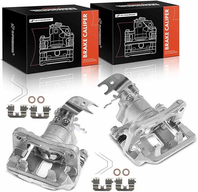 A-Premium Disc Brake Caliper Assembly with Bracket Compatible with Select Honda and Acura Models - Accord 2008-2012, TSX 2009-2014 - Rear Driver and Passenger Side