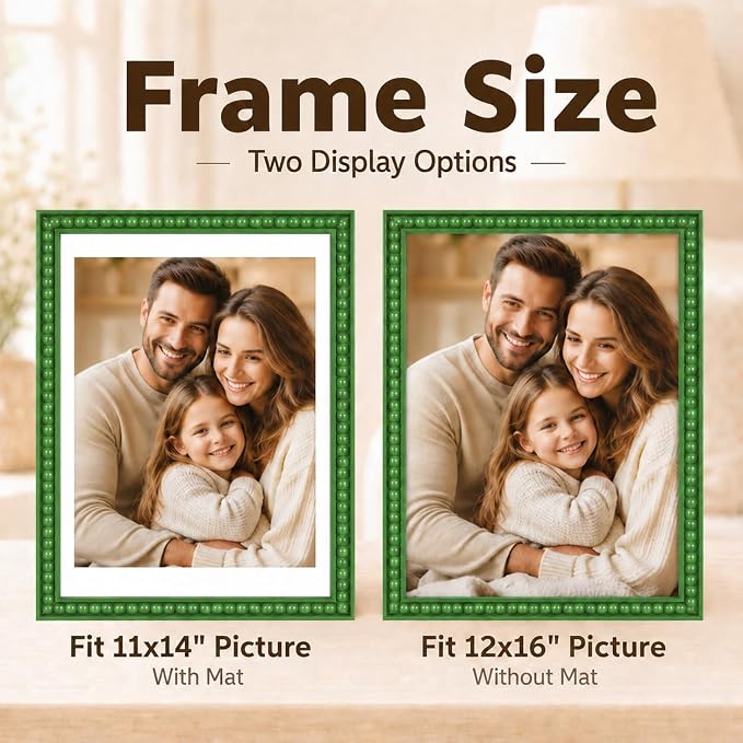 Solid Wood 12x16 Picture Frame Beaded Frame - Image 3