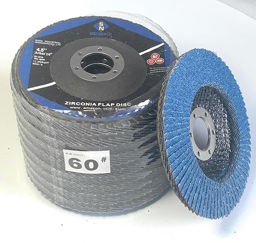 SIGNI 10-Pack Premium Zirconia Abrasive Flap disc for Angle Grinder Grinding Metal Steel (4.5 inch T29 60#)