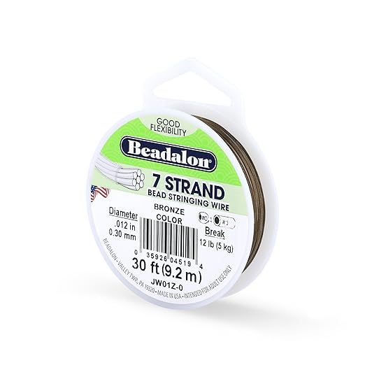 Beadalon 7-Strand Stainless Steel Beading Wire, Flexible & Durable Wire by Beadalon