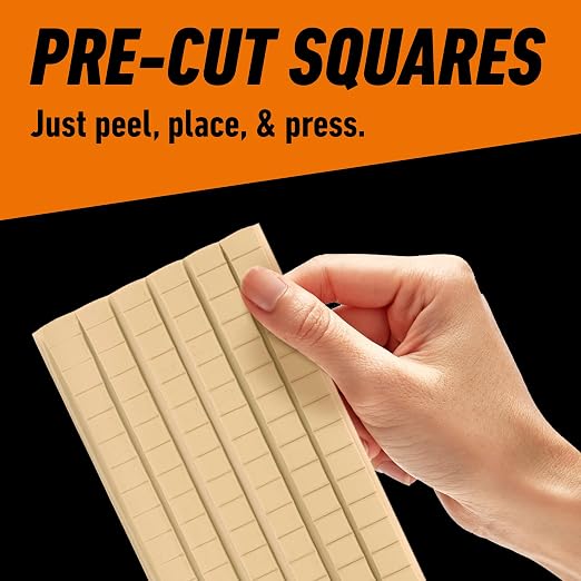 Gorilla Mounting Putty, Natural Tan Color, 84 Pre-Cut Squares - Image 4