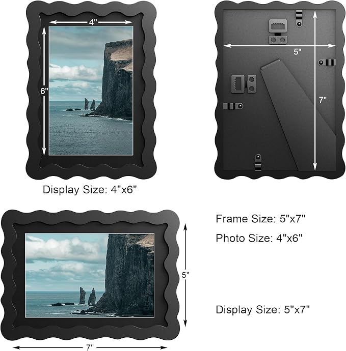 5x7 Wavy Picture Frame With Mat - Image 3