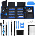142Pcs Manual Precision Screwdriver Set Ergonomic Electronics Repair Screwdriver with 120 Bits for Repairing Phone Computer Tablet