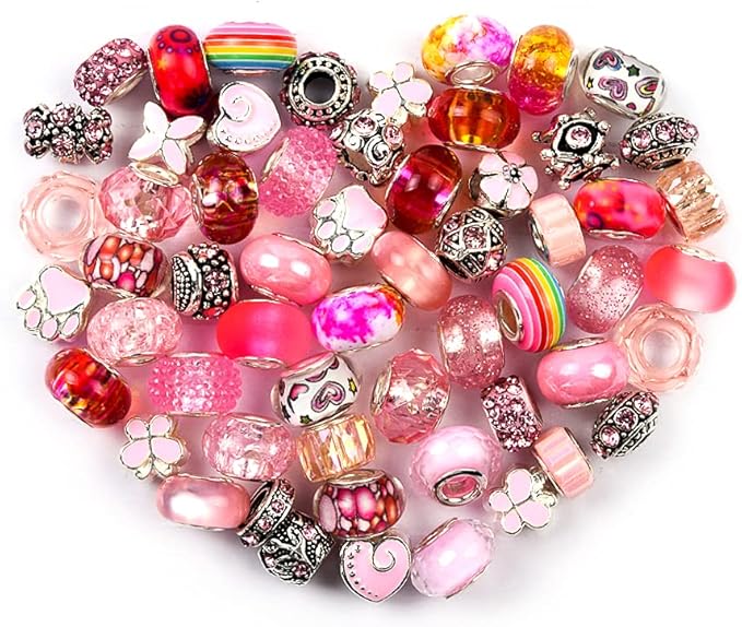 Aipridy European Large Hole Beads, Colorful Glass Charm Beads Set by AIPRIDY
