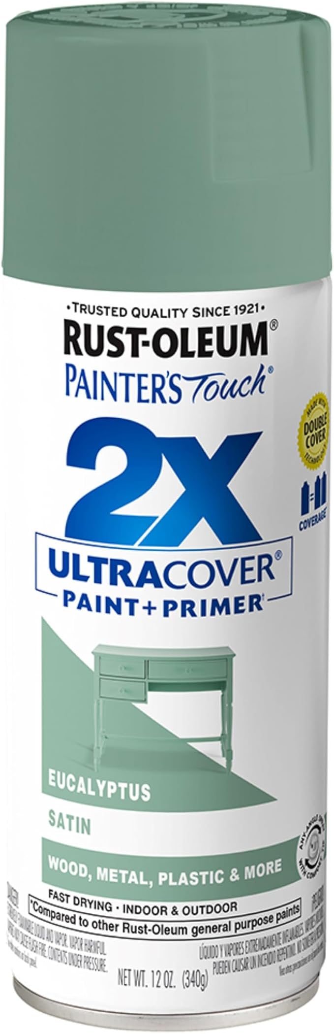 Rust-Oleum Painter's Touch 2X Ultra Cover Spray Paint, Satin Eucalyptus | by Rust-Oleum