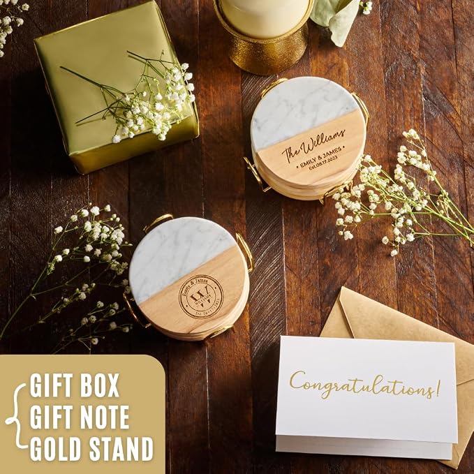 Custom Coasters Set of 4, Personalized Housewarming Gift, Engraved Gifts - Image 2