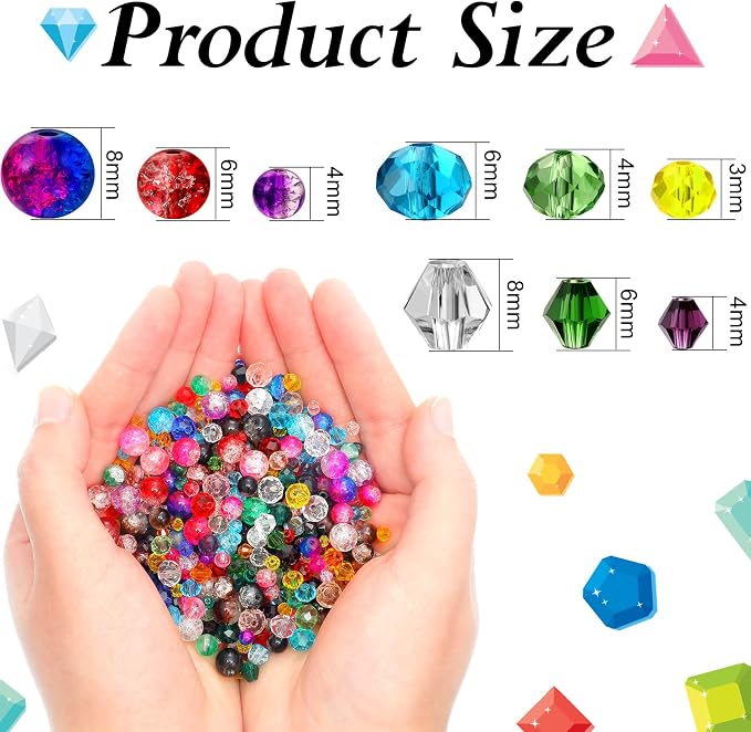 Sureio 1300 Pieces Crystal Glass Beads - Image 3