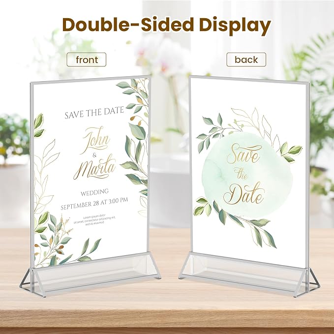 8X10 Sliver Picture Frames Acrylic Sign Holder Double-Sided Acrylic Frame - Image 3