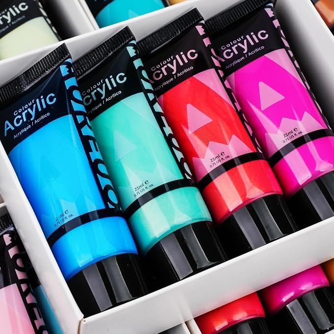 AUREUO Iridescent Acrylic Paint, 8 Colors x 0.71 Fl Oz / 21ml Pearlescent - Image 4