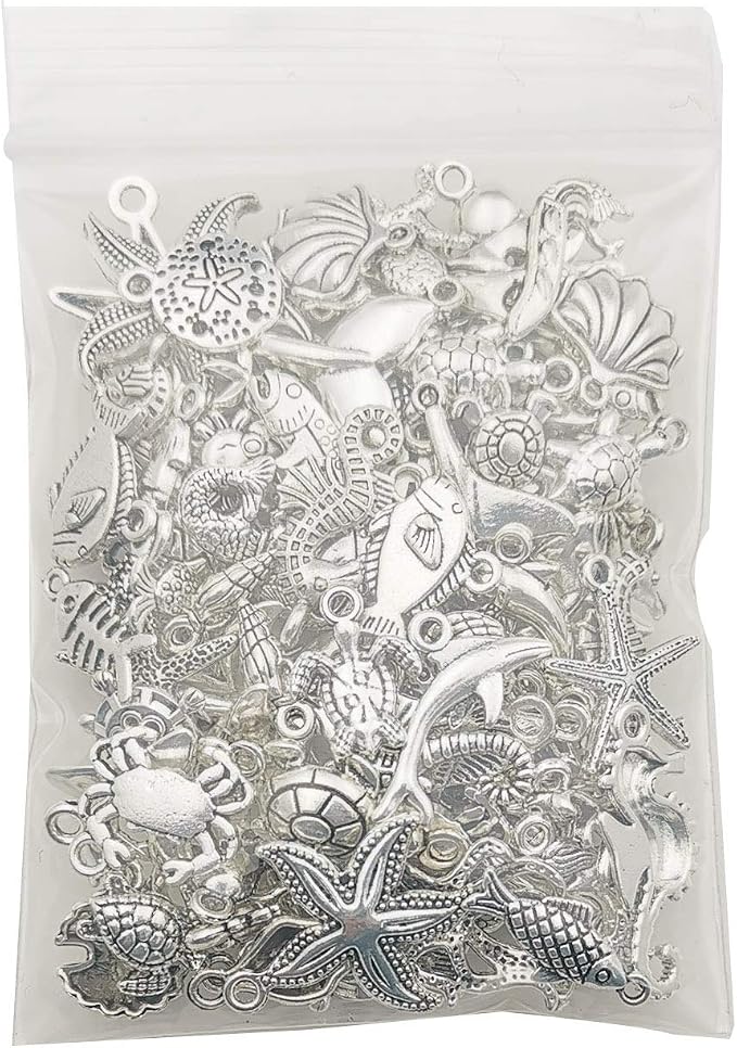 Youdiyla 100pcs Summer Beach Charms Collection, Bulk Marine Sea Animal Life - Image 6
