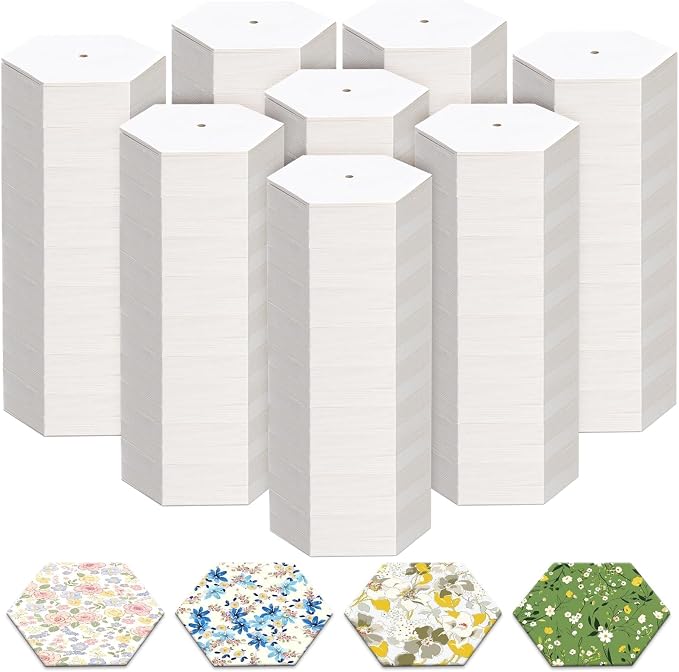 2400 PCS 1 Inch White Hexagon Piecing Paper Templates, Quilting Templates by Neworkg