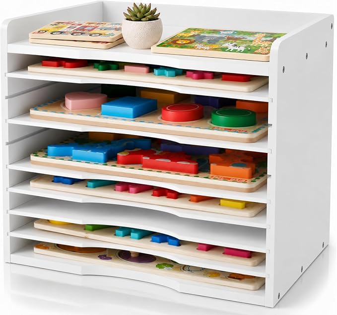 Ripeng White Bamboo Puzzle Holder Rack by Ripeng