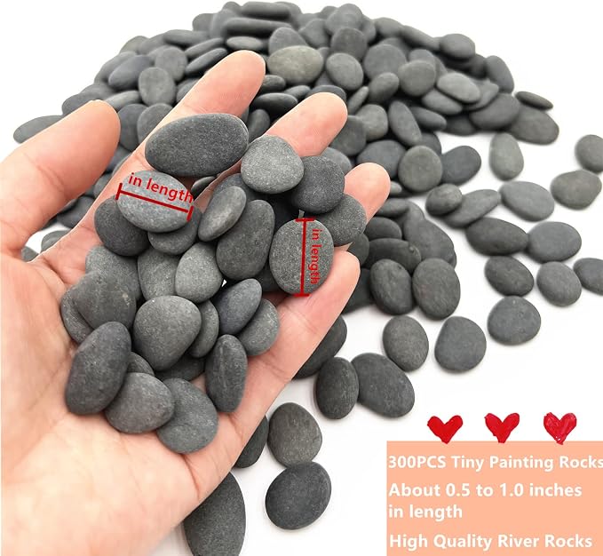300PCS Tiny Painting Rocks, Meilala DIY Pebble Flat & Smooth Rocks - Image 2