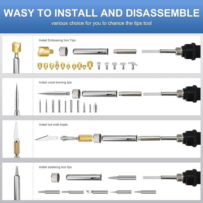 Wood Burning Kit, Wood Burning Tool Adjustable Temperature Woodburning - Image 3