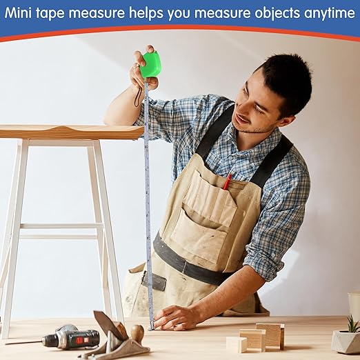 Macarrie 80 Pcs Small Tape Measure Keychains 3 ft/ 1 m Mini Retractable Measuring Tape Bulk with Slide Lock Construction Party Favors for School Prize Bag Filler DIY Projects Office Home Use, 4 Colors