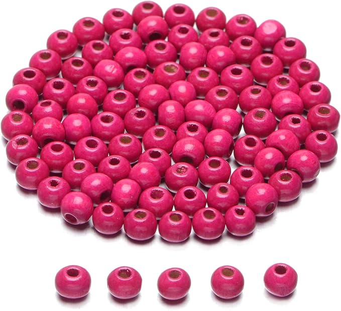 AD Beads Wood Spacer Loose Wooden Craft Beads Big Hole Beads Assorted by ADBeads