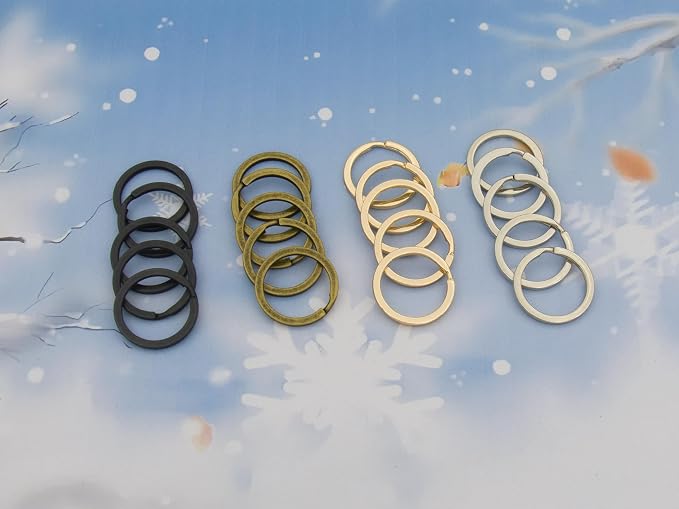 20 Pack Key Ring Keychain 1 Inch Diameter Metal Flat Split Key Chains Rings Mix - Image 4