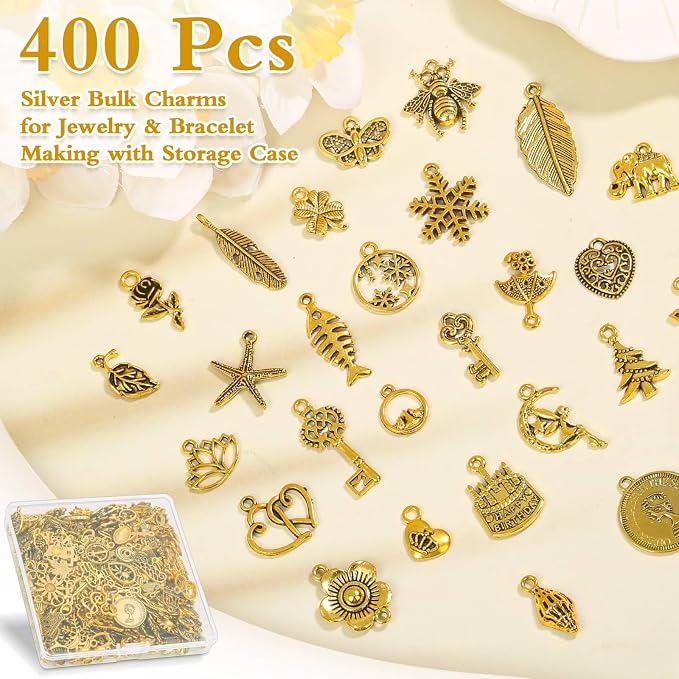 400 Pcs Wholesale Bulk Lots Jewelry Making Charms - Image 3