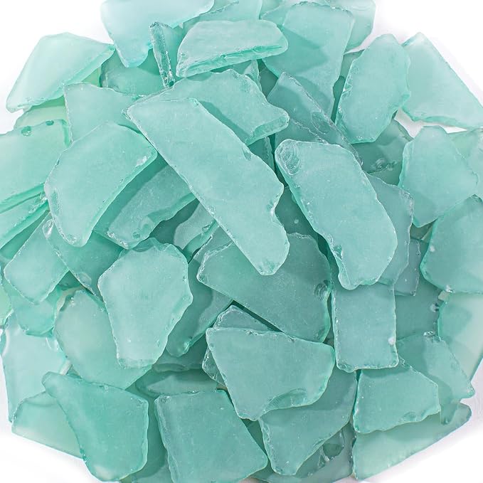Keedolla 15 Oz Sea Glass for Crafts, Flat Frosted Seaglass Pieces Decor Crushed by Keedolla