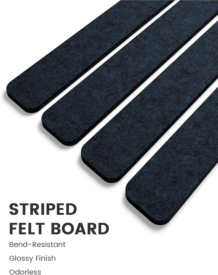 Fluxynara Cork Board Alternative Felt Strip Board 8-Pack 13"x2", Office Pin - Image 3