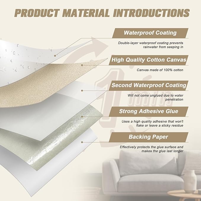 2 Pieces 9 x 11 inch Canvas Repair Patches Canvas Fabric Patch Self-Adhesive Canvas Repair Tape Waterproof Fabric Repair Patches Repair Patch Kit for Boat Cover Sofa Chair Couch Tent Bag (White)