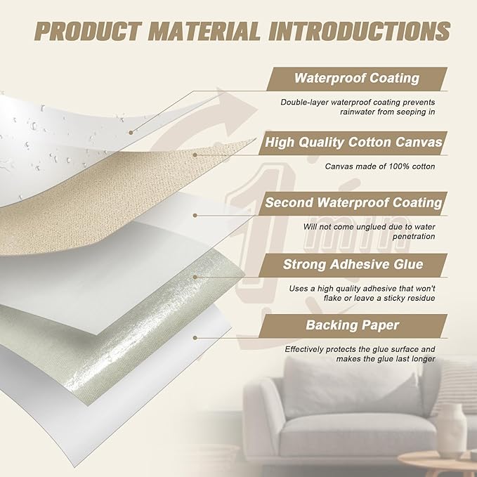 2 Pieces 9 x 11 inch Canvas Repair Patches Canvas Fabric Patch Self-Adhesive Canvas Repair Tape Waterproof Outdoor Gear Repair Patch Kit for Boat Cover Awning Sofa Chair Couch Tent Bag (Dark Brown)