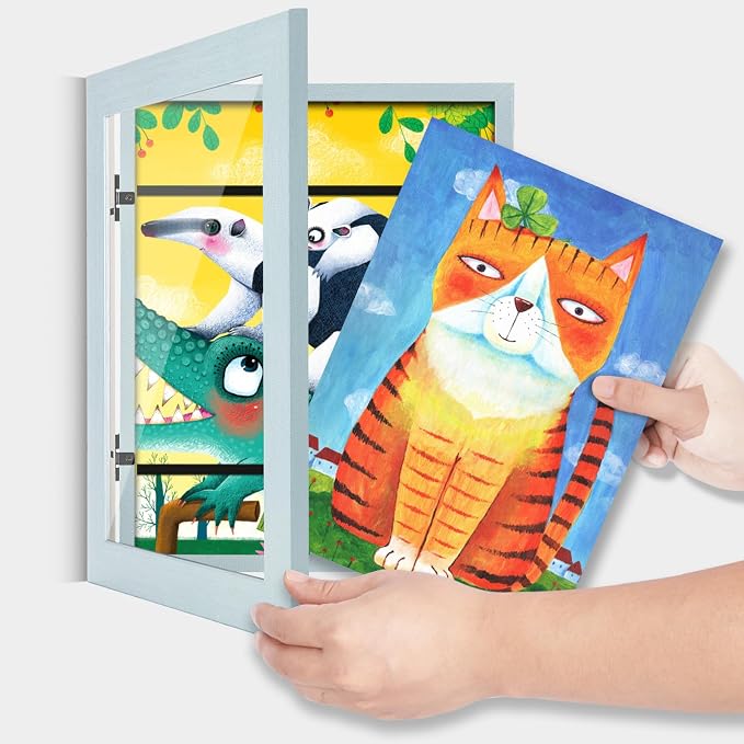 Kids Art Frames, 8.5x11 Front Opening Kids Artwork Frames Changeable, Light - Image 7