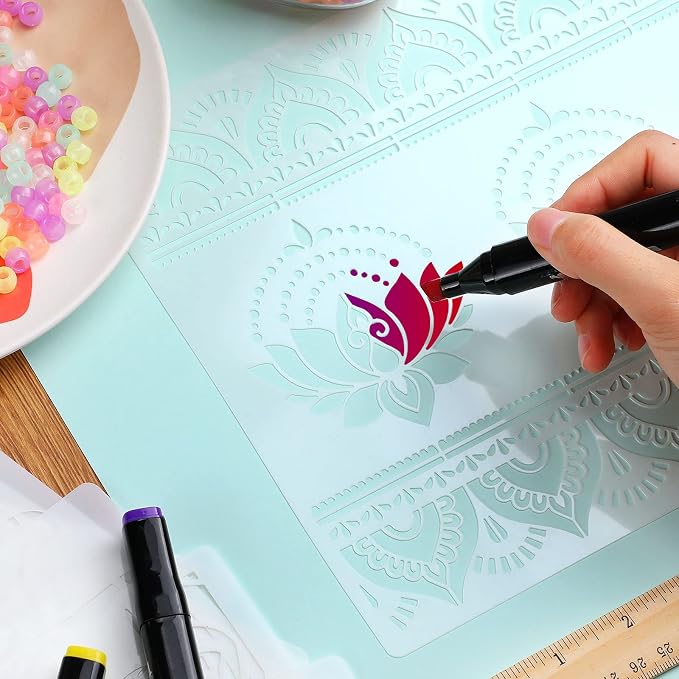 Outus 12 Pcs 8.3 x 11.7 Inch Mandala Stencils - Image 4
