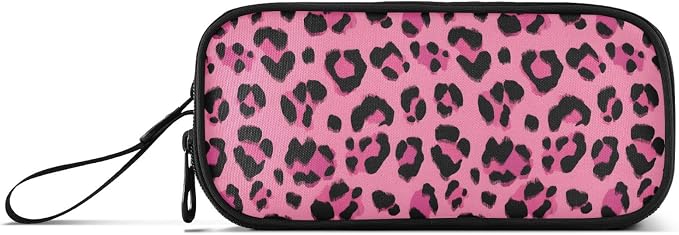 Hot Pink Black Leopard Print Pencil Case Box Boys Girls Large Pencil Pouch - Image 6