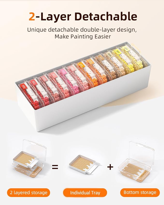 Redtwo 60 PCS Diamond Painting Storage Containers Trays, Detachable Trays - Image 3