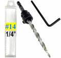 FTG USA Adjustable Wood Countersink Drill Bit #14 (1/4") with Tapered Drill Bit for Woodworking