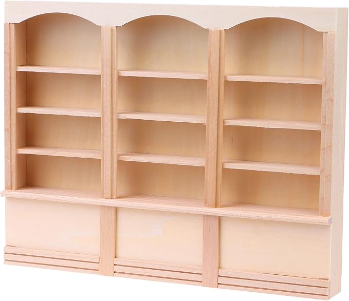 1:12 Scale Dollhouse Miniature Bookcase Display Shelf Locker Solid Wood by Yiphates