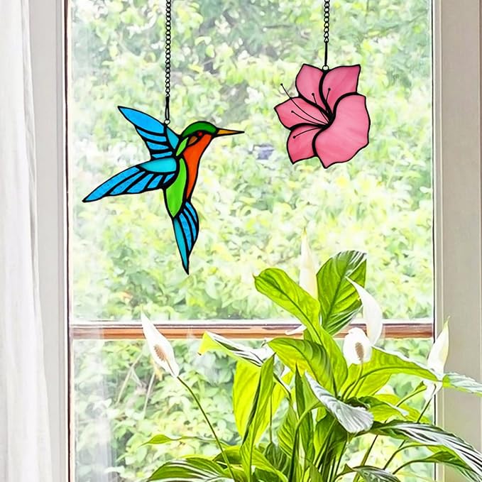 2 Pack Stained Glass Hummingbird - Image 3