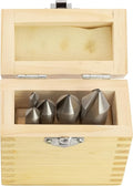 5 pc High-Speed Steel Countersink Drill Bit Set, 90° Countersink Angle, 3 Flute, 1/4" to 3/4"