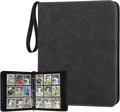 GERMUN 3 Ring 9 Pocket Zipper Card Binder, 720 Double Sided Standard PU Trading by GERMUN