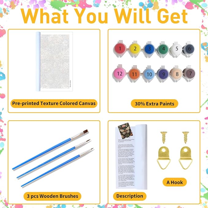 Paint by Numbers for Adult, Butterfly Paint by Numbers Kit for Adults Beginners - Image 4