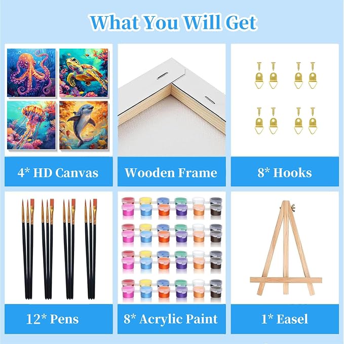 Arttoplus 4 Pack Paint by Numbers Kit - Image 6