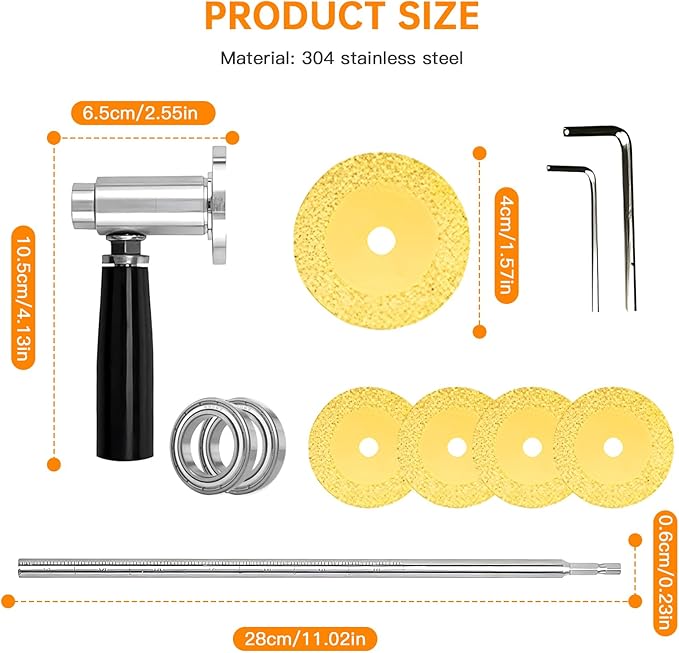 Inside Pipe Cutter for PVC Pipe, Inside Pipe Cutter, Stainless Steel Plumbing Internal Plastic Hose Cutting Tool with Grit Cutting Wheel & Handle 7" Adjustable Cut Depth
