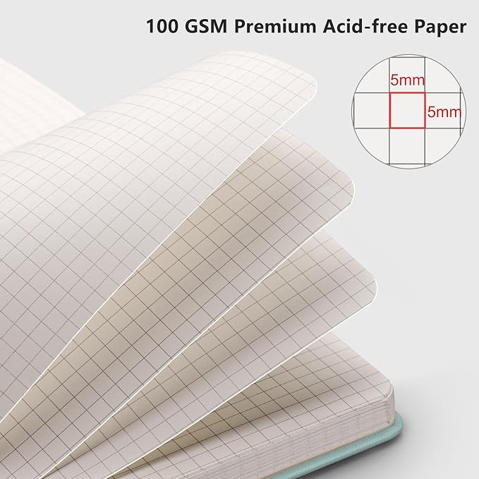 RETTACY Graph Grid Paper Notebook, 192 Pages, A5 Size | 5 Squares per Inch - Image 3