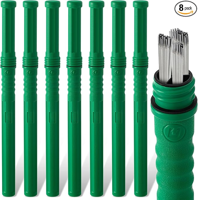 Tandefio 8 Pcs Welding Rod Storage Tube 40 Inch Tig Rod Storage Canisters Welding Electrode Holder Airproof Waterproof Container(Green)