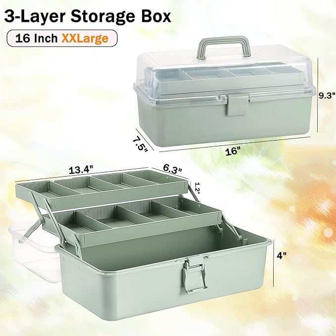 Tackle Box, 16-Inch Extra Large Art Storage Box - Image 2