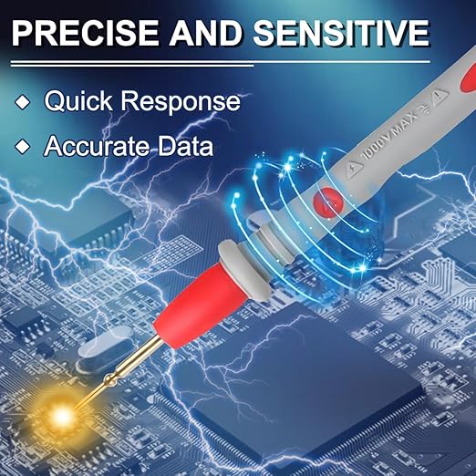 Multimeter Probe Test Lead,1000V 20A Meter Tester Needle Point Accurate Readings & Clips Clamp Cable Wire Test & Test Hook Clip,for Multi Testers